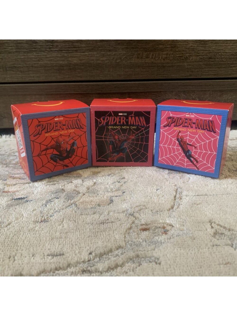 Lot of 3 McDonalds Happy Meal Spider-Man Brand New Day Toy Box